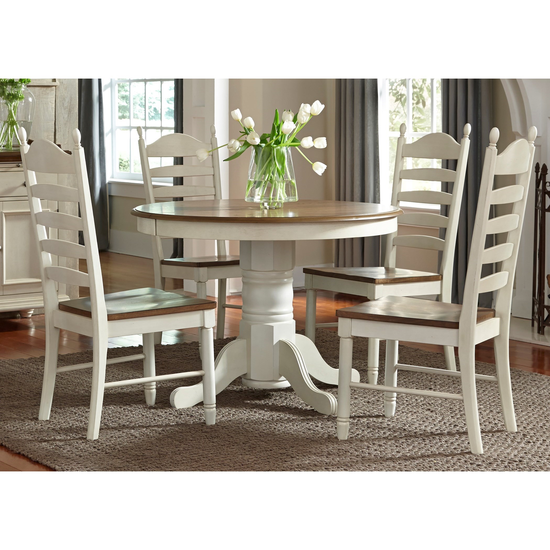 Springfield Dining 5 Piece Pedestal Table Chair Set